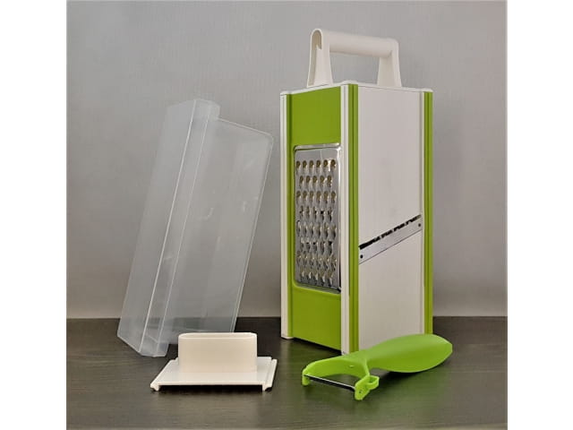 Multi-Purpose Grater - 4-Sided Stainless Steel Vegetable & Cheese Shredder